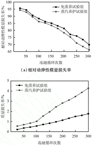 不同混凝土試驗(yàn)組的抗凍融性能