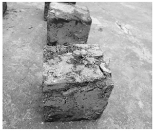 添加鋼纖維試塊破壞形態